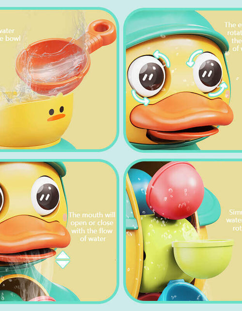 Load image into Gallery viewer, Rotating Waterwheel Baby Bath Toy Little Yellow Duck Sprinkler
