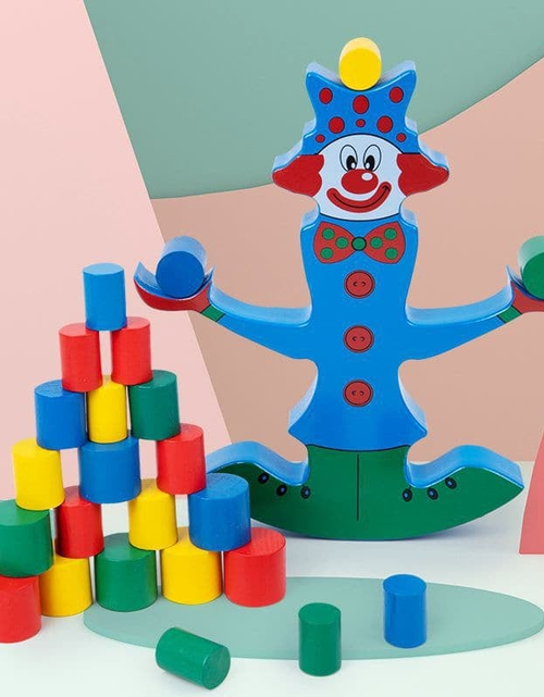 Load image into Gallery viewer, Wooden clown balancing blocks
