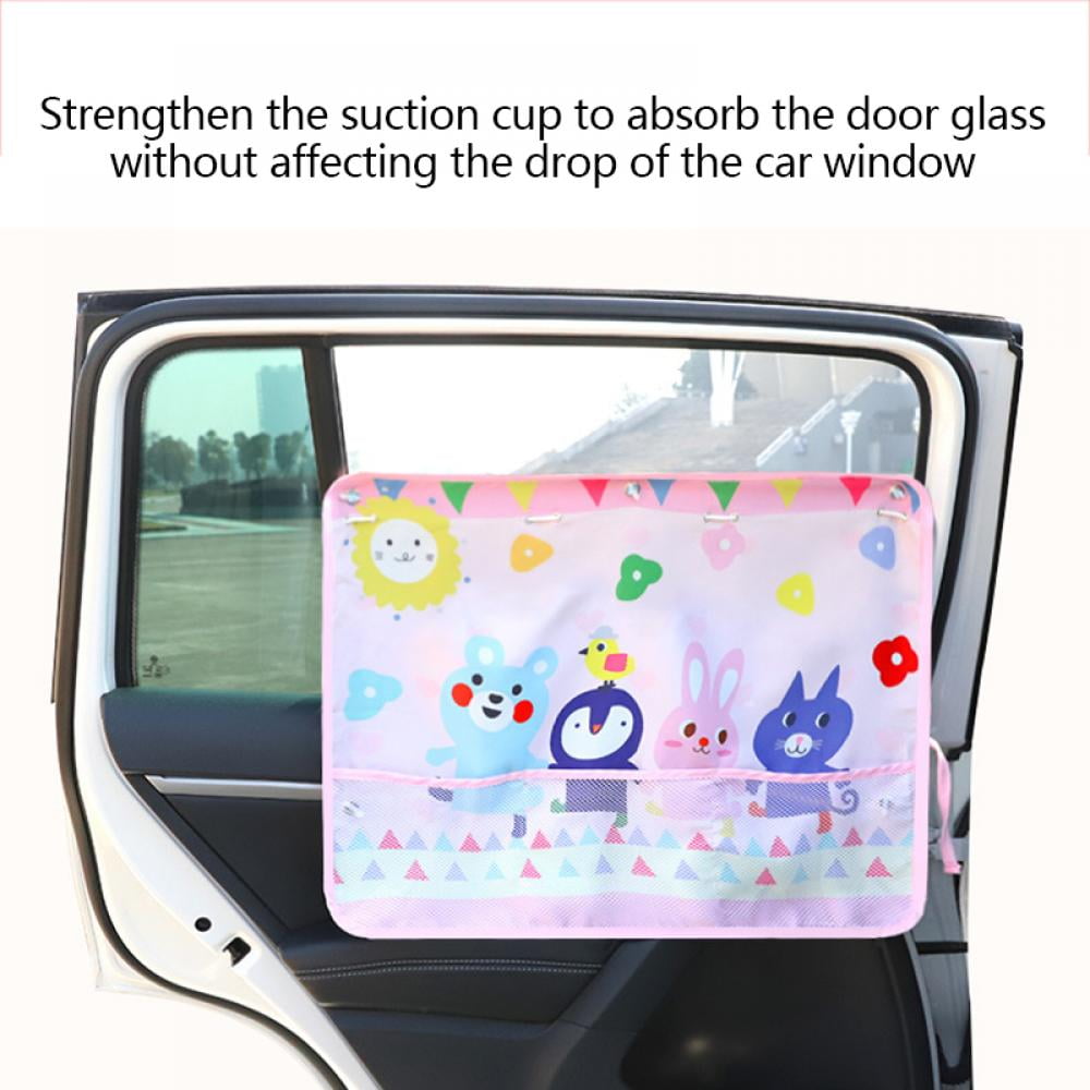 Cute Cartoon Car Window Protector With Pocket