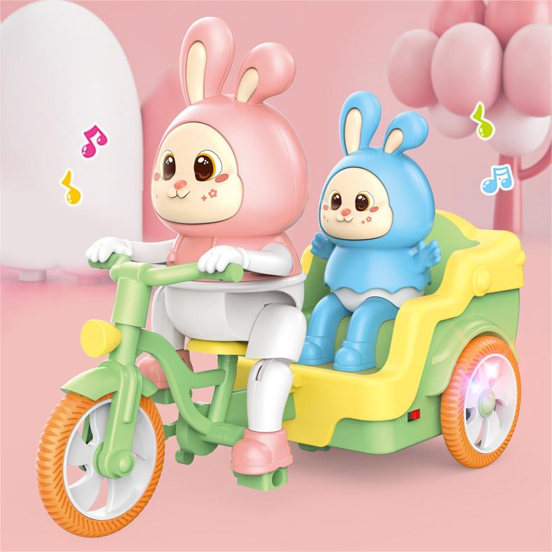 Cute Bunny Tricycle Ride Fun