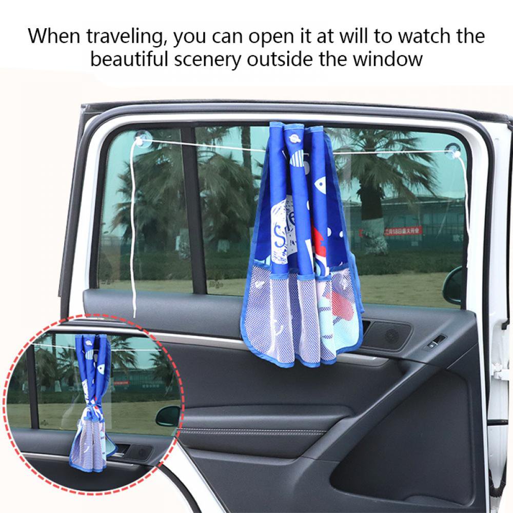 Cute Cartoon Car Window Protector With Pocket