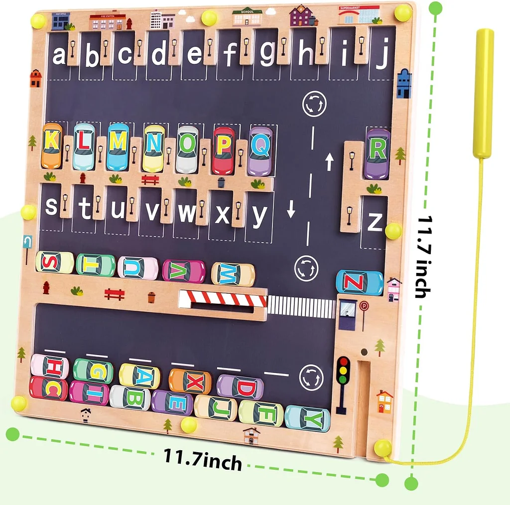 Wooden Magnetic Alphabet Maze Letter Puzzle