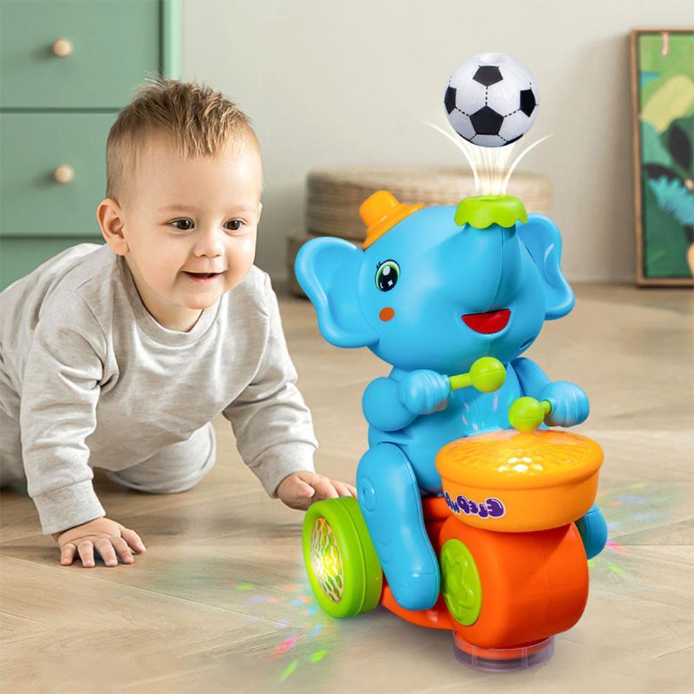 Cute Elephant Toy Beating Drum