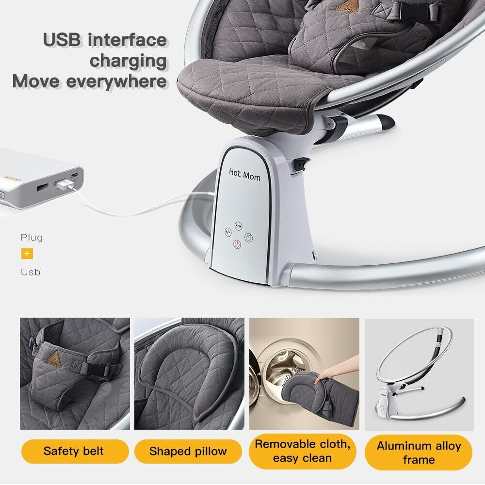 Electric Baby Swing with bluetooth Control Music Lullabies