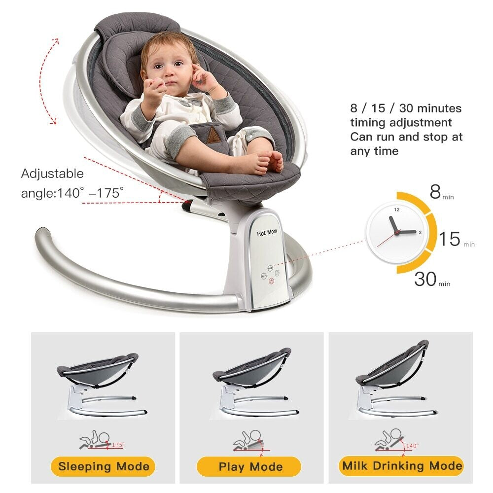 Electric Baby Swing with bluetooth Control Music Lullabies