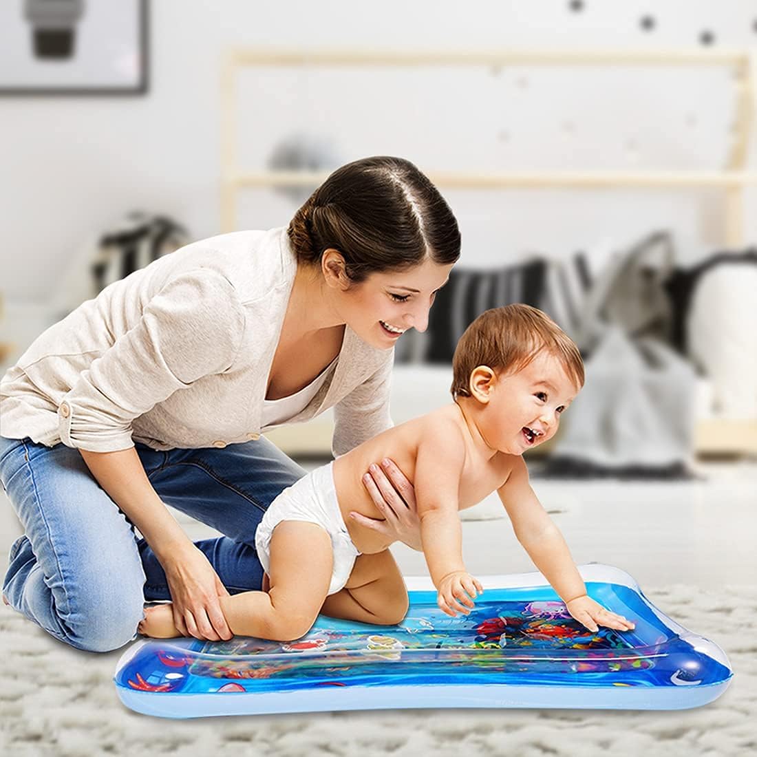 Water Play Mat for Babies Inflatable Tummy Time Water Play Mat