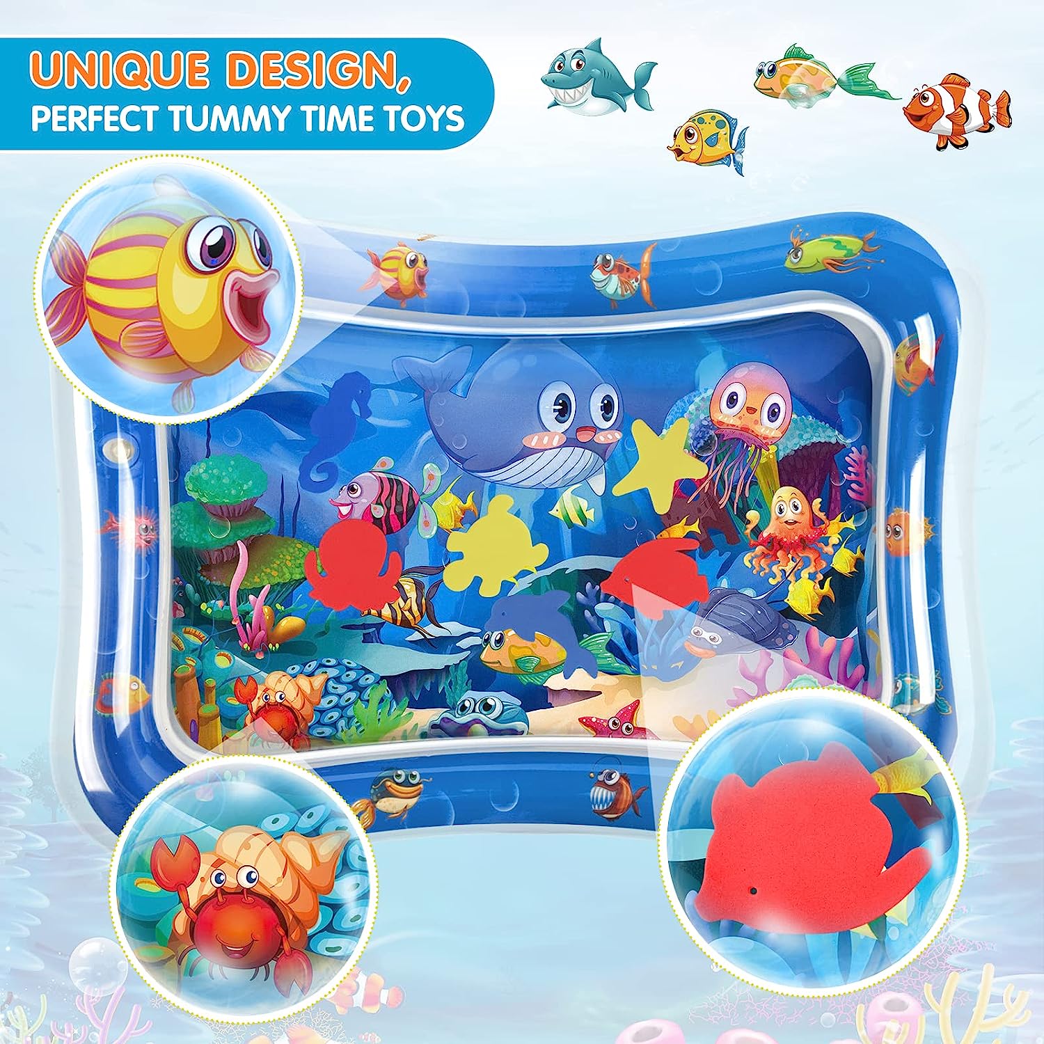 Water Play Mat for Babies Inflatable Tummy Time Water Play Mat