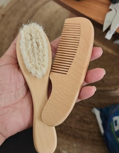 Load image into Gallery viewer, Baby &amp; Toddlers Natural Wooden Soft Wool Hair Brush Heads Massager
