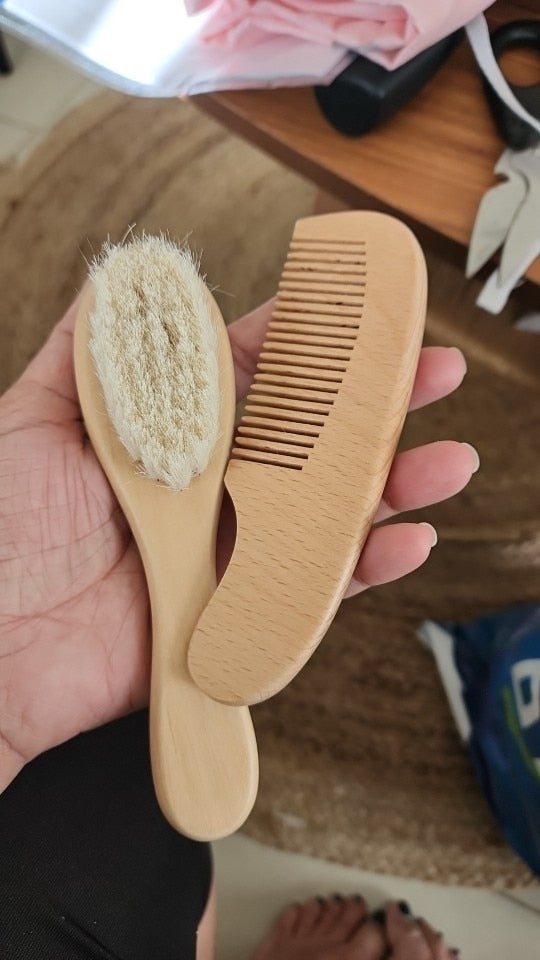 Baby & Toddlers Natural Wooden Soft Wool Hair Brush Heads Massager