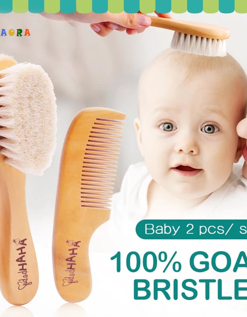 Load image into Gallery viewer, Baby &amp; Toddlers Natural Wooden Soft Wool Hair Brush Heads Massager
