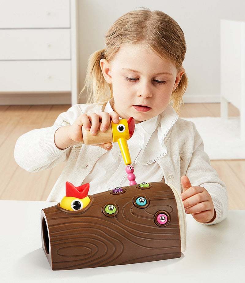 Bird Worms Feeding Magnetic Woodpecker Toy