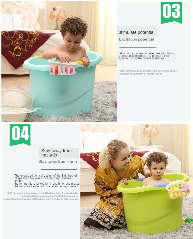 Children's Bath Bucket | Can Sit Thick Baby Bathtub