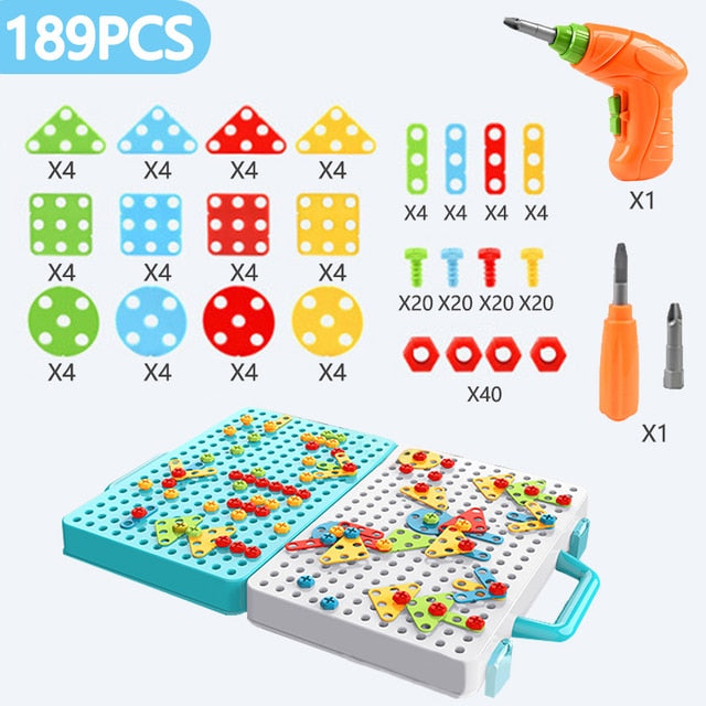 Children Electric Drill Screw Toys Diy Assembly