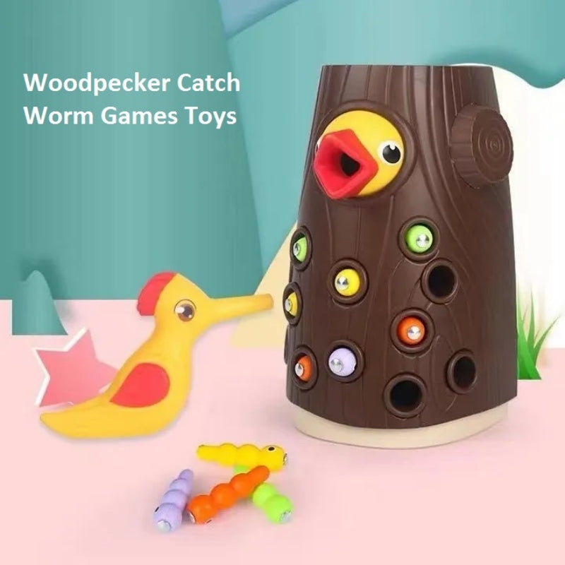 Bird Worms Feeding Magnetic Woodpecker Toy