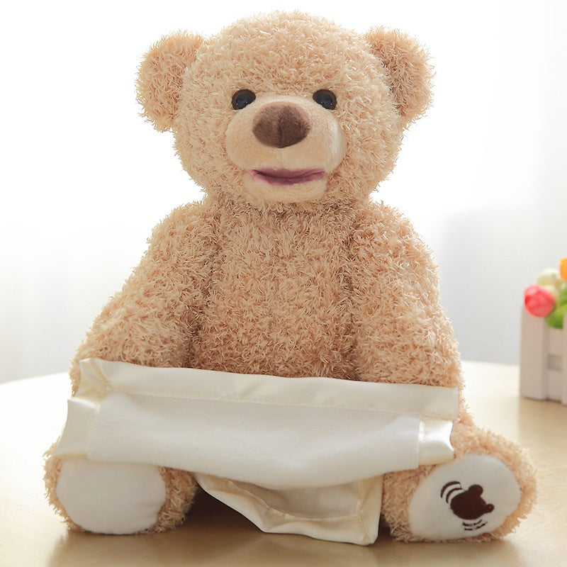 Cute Hide and Seek Peek-A-Boo Singing Teddy Bear 4 Language Songs