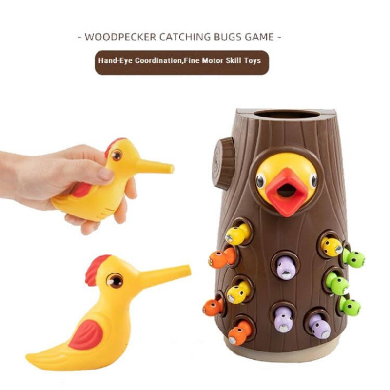 Bird Worms Feeding Magnetic Woodpecker Toy