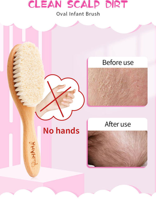 Load image into Gallery viewer, Baby &amp; Toddlers Natural Wooden Soft Wool Hair Brush Heads Massager
