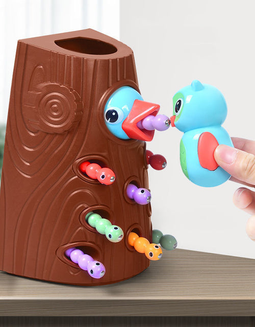 Load image into Gallery viewer, Bird Worms Feeding Magnetic Woodpecker Toy
