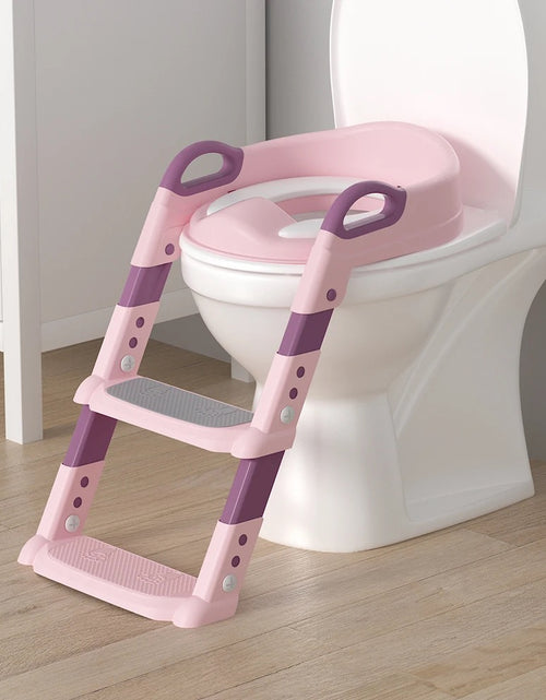 Load image into Gallery viewer, Children Toilet Seat Adjustable Step Stool with Handle
