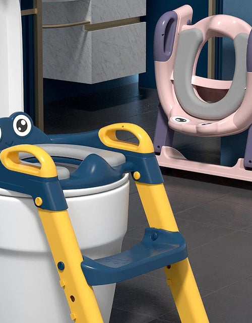 Load image into Gallery viewer, Children Toilet Seat Adjustable Step Stool with Handle
