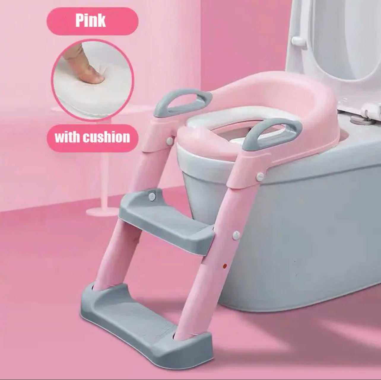 Children Toilet Seat Adjustable Step Stool with Handle